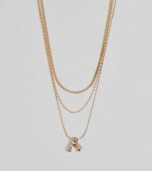A Initial Layered Bubble Necklace