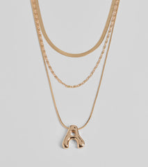 A Initial Layered Bubble Necklace