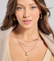 L Initial Layered Bubble Necklace
