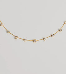 Dainty Chic Geometric Charm Rhinestone Necklace