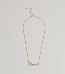 Demure Script Dainty Chain Necklace