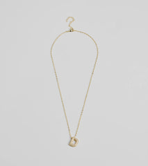 Bubble Letter Monogram Rhinestone Necklace