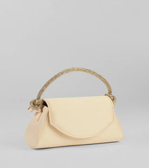 Glam Aspiration Rhinestone Strap Satin Handbag
