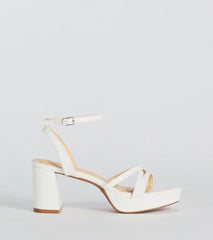 Flirty Sophistication Strappy Platform Block Heels