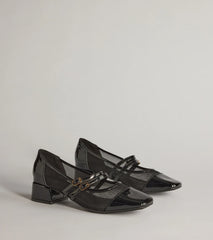 So Iconic Faux Leather Mary Jane Block Heels